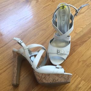 Guess White Heels